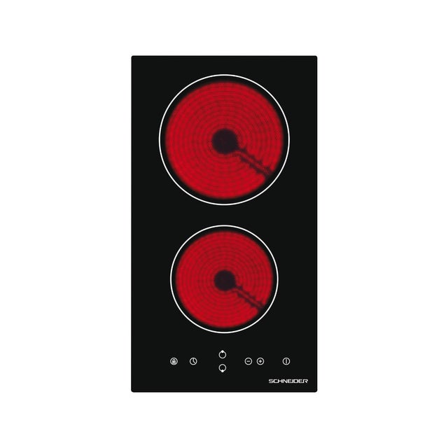 Cooksir Placa vitrocerámica 2 fuegos,3600 W, 60 cm, placa portátil, calefacción por infrarrojos, bloqueo de seguridad para niños, temporizador con enchufe