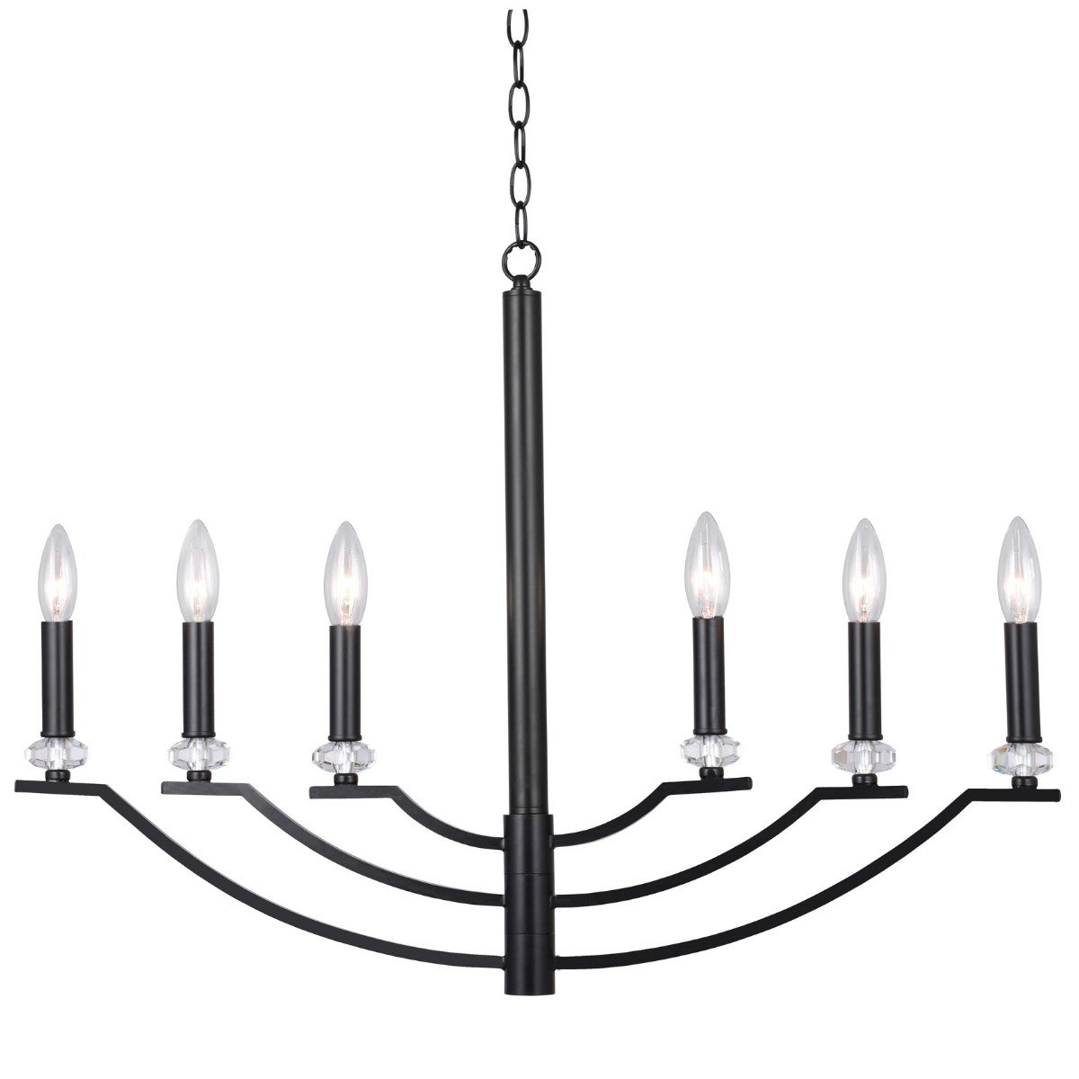 Lampa wisząca Hims czarna 6xE14x12W wym: 125 x 59 x 81 cm metal Polux