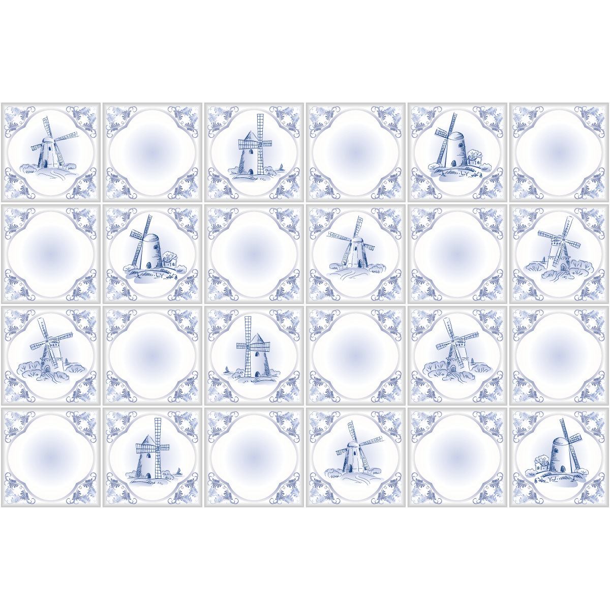 24 adesivi piastrelle di cemento delft Zandvoort - Sticker adesivo - adesivi murali - 24stickers20x20cm - 2