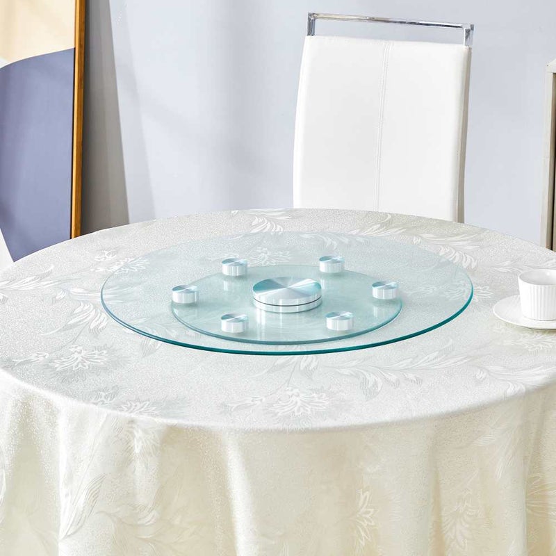 Okrągły szklany blat z dwoma poziomami, średnica górna 61 cm, średnica dolna 38 cm