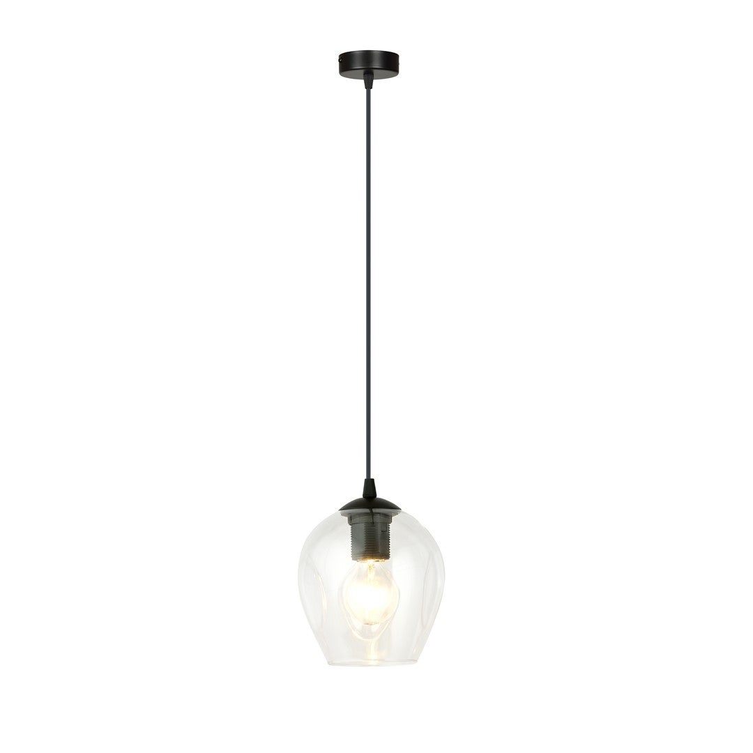 Lampa sufitowa Istar czarno-przezroczysta 1xE27x15W wym: 100 x 14 x 14 cm szkło Emibig