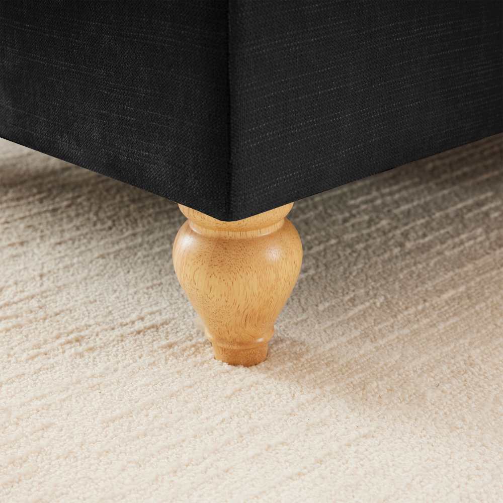 Divano 4 posti in velluto stile Mid-Century, braccioli conici, gonna rimovibile e gambe a fuso – comfort per il soggiorno - 4