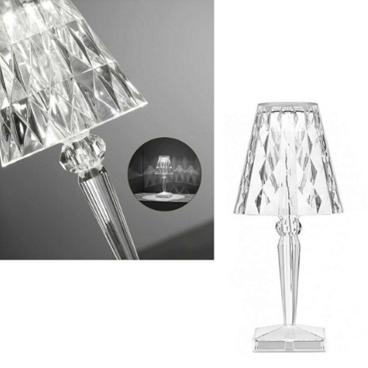 LAMPE DE TABLE DIAMANT RECHARGEABLE PAR USB EFFET CRISTAL LUMIÈRE LED RVB 2002 - 3