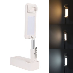 Supporto estensibile per selfie, multifunzione, ricaricabile, wireless, pieghevole, con luce LED, supporto per telefono per viaggi, esterni, interni, bianco Supporto estensibile per selfie, multifunzione, ricaricabile, wireless, pieghevole, con luce LED, supporto per telefono per viaggi, esterni, interni, bianco