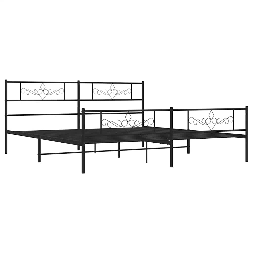 Estructura cama sin colchón con estribo metal negro 193x203 cm vidaXL - 4