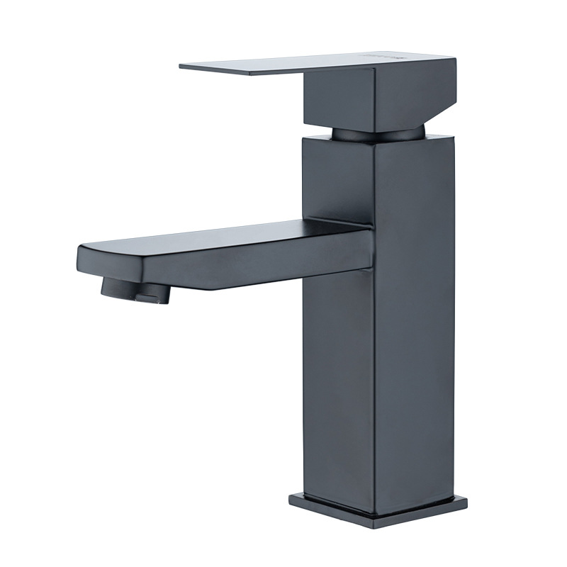 Grifo lavabo acero inoxidable monomando agua fria y caliente con