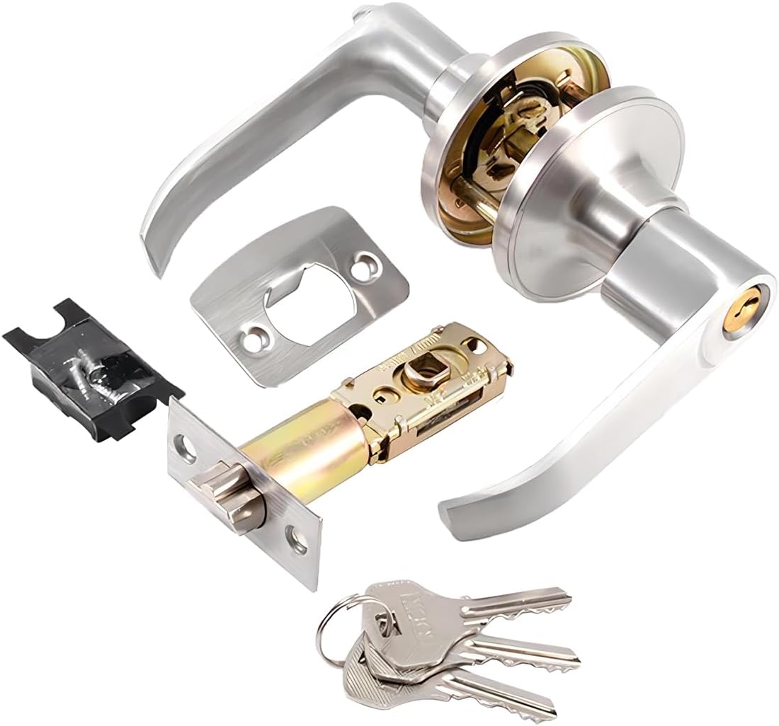 Coppia Maniglie Per Porte A Leva In Ottone Lucido - Stile Vittoriano 145x38mm