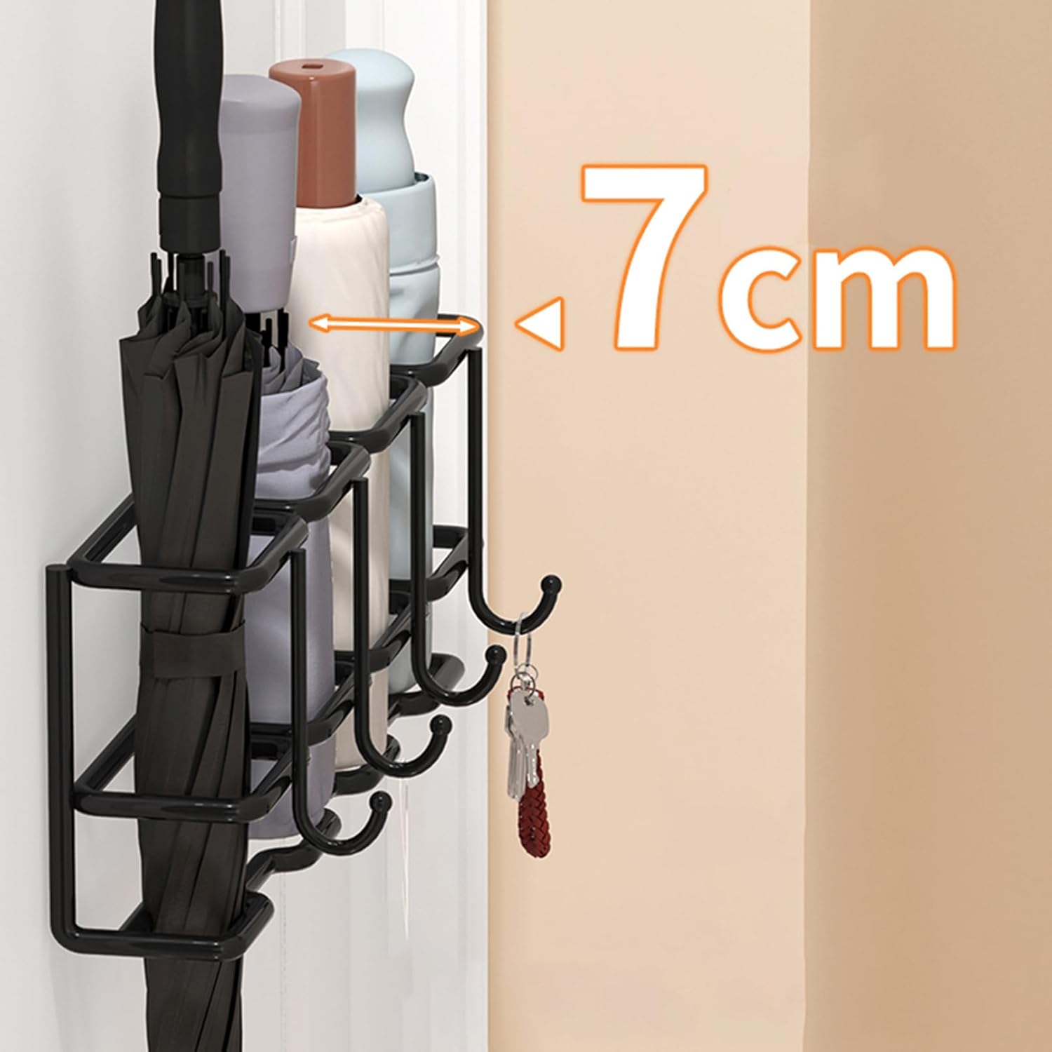 Porte-Parapluie Mural Porte-Parapluie Porte-Parapluie sans poinçon Durable Style Japonais Support de Rangement pour Parapluie Mural pour la Maison - 5