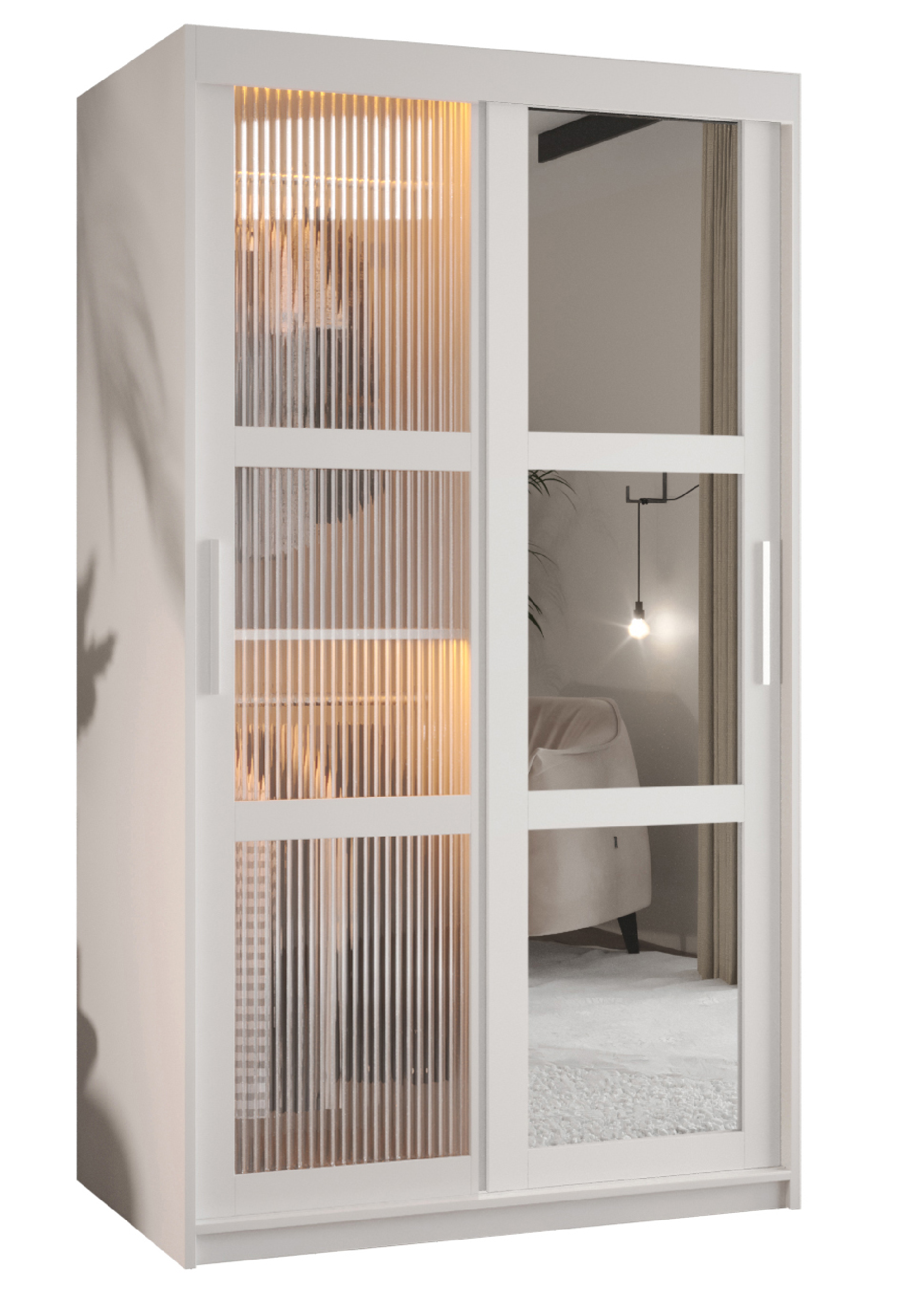 Szafa przesuwna Flutes 2 100 x 62 x 200 biały