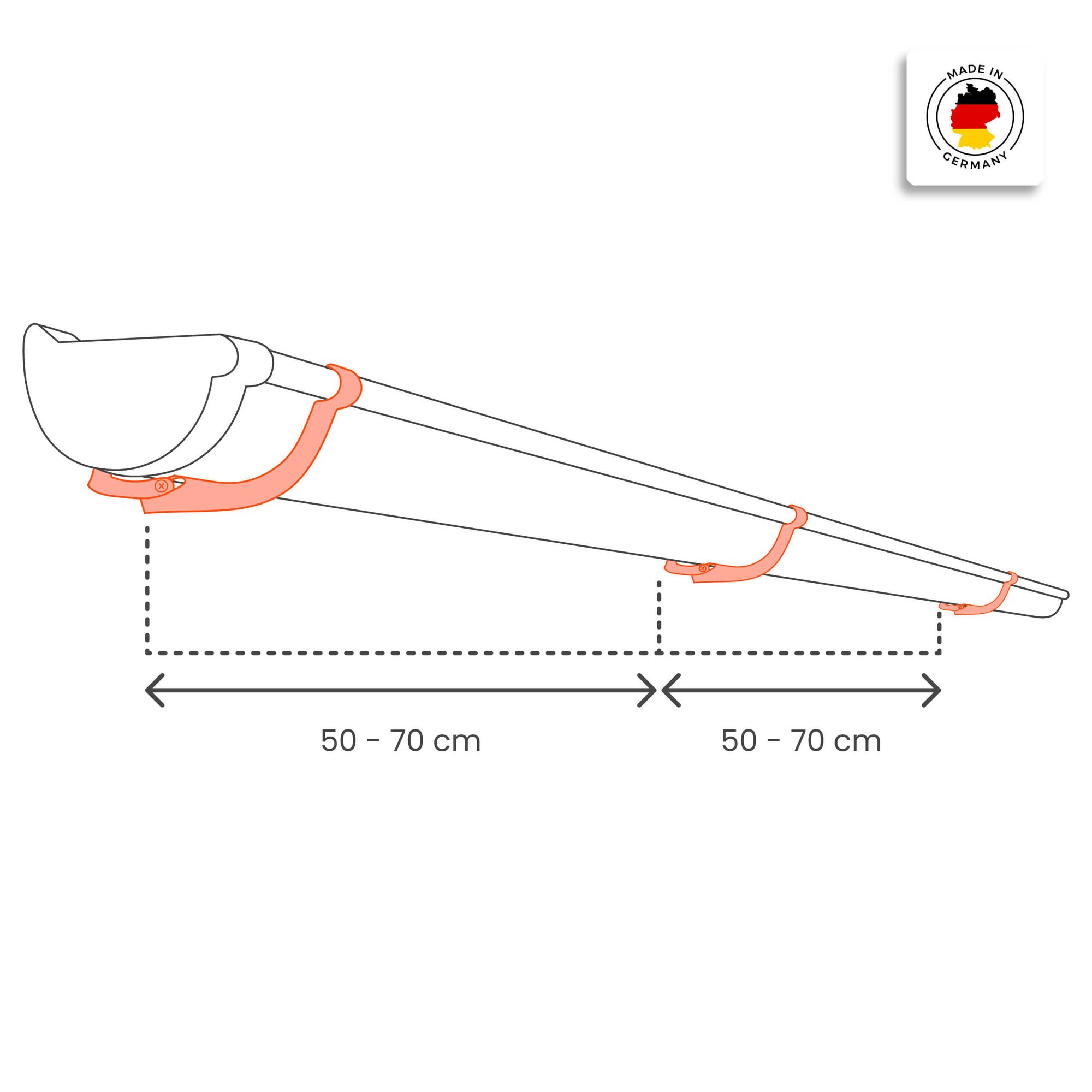 INEFA Crochet de bandeau réglable plastique 125mm gris - 3
