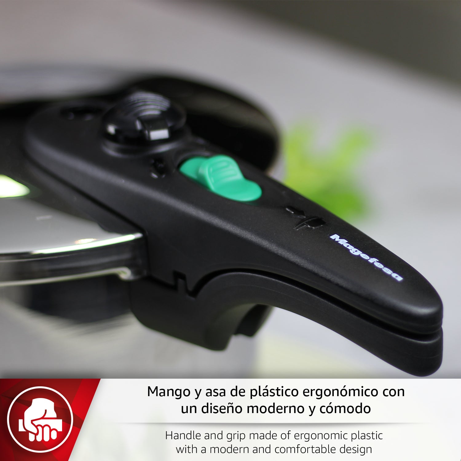 Magefesa Athenas - Olla Express Rápida de 8 L, Acero Inoxidable 18/10, Apta para Inducción, Fondo Termo-Difusor, Cocina Sana, Ahorro de Energía - 5