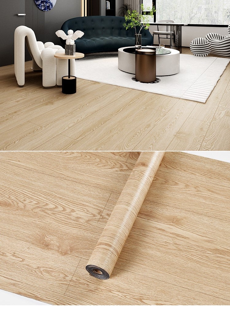 1 rotolo di pavimento in vinile autoadesivo, pavimento effetto legno, impermeabile e antiscivolo - 6