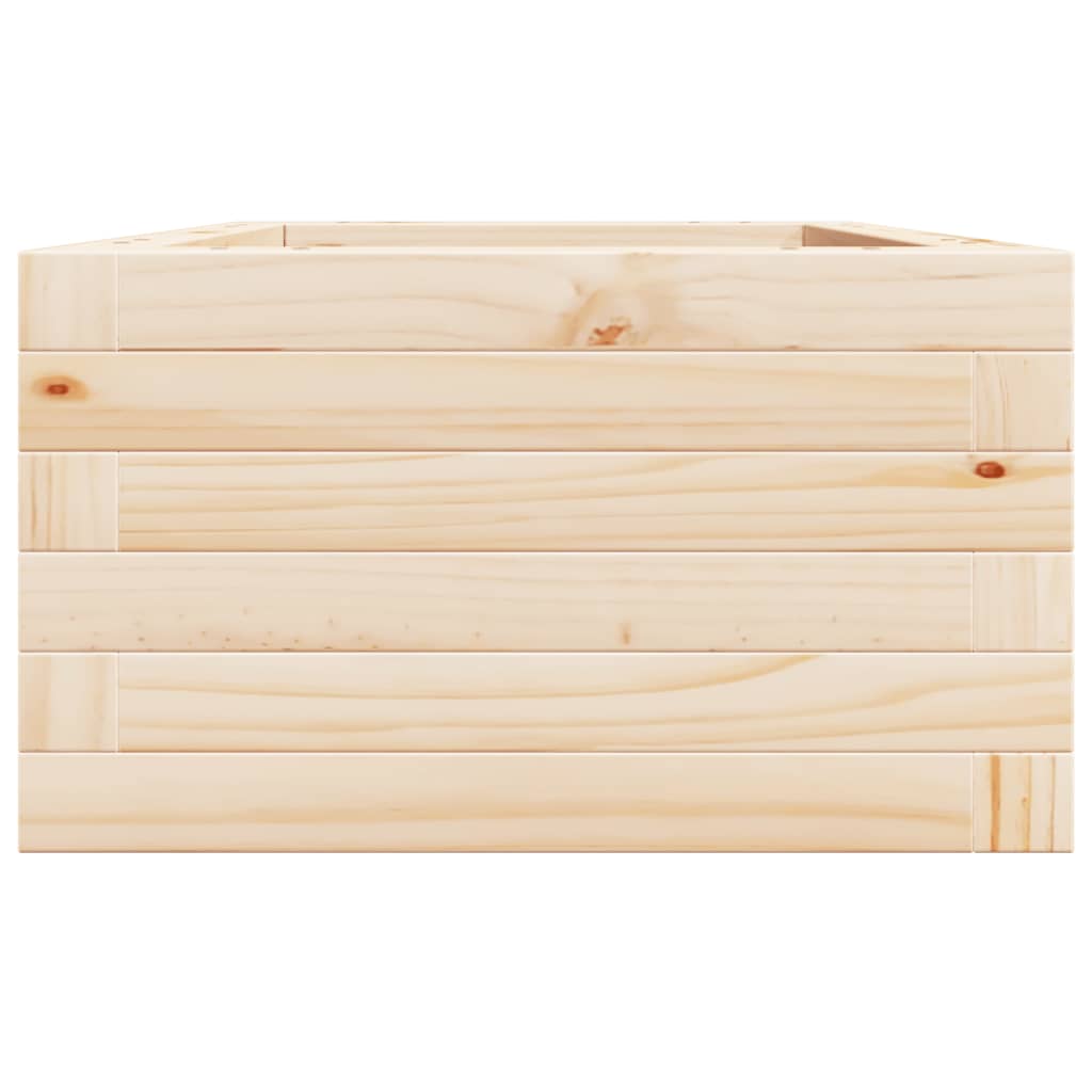 Jardinière bac lit surélevé plantes fleurs terrasse jardin 40 x 40 x 23 cm bois de pin massif marron 02_0037524 - 3