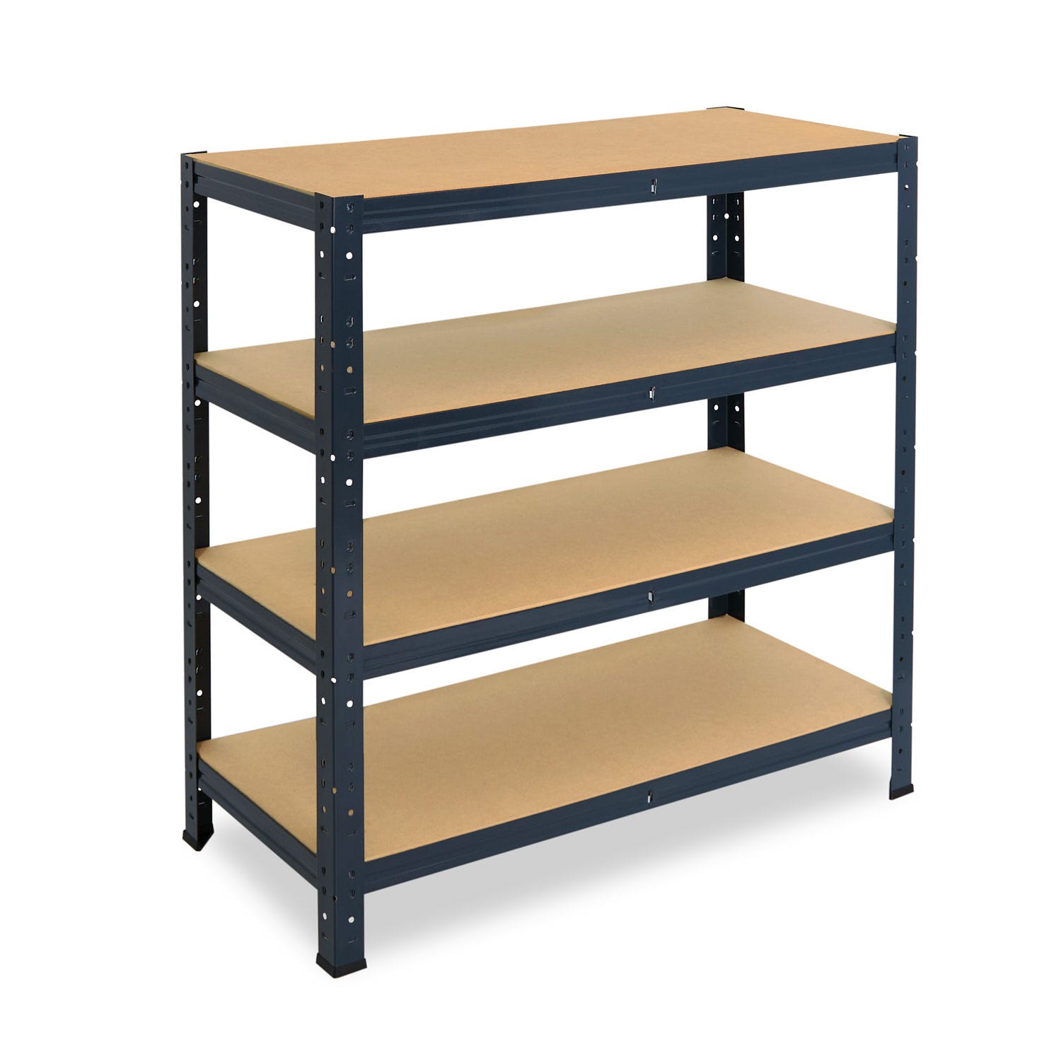Shelfplaza Étagère Charge Lourde 200x50x40cm Noire Métal 5 Niveaux - 175kg Par Niveau - Rangement Garage