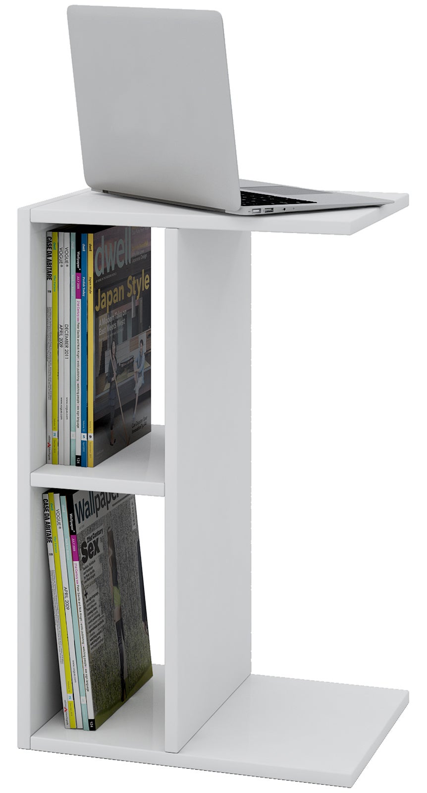 Stół boczny i stolik kawowy Nachto Biały W. 63 x S. 40 x G. 30 cm