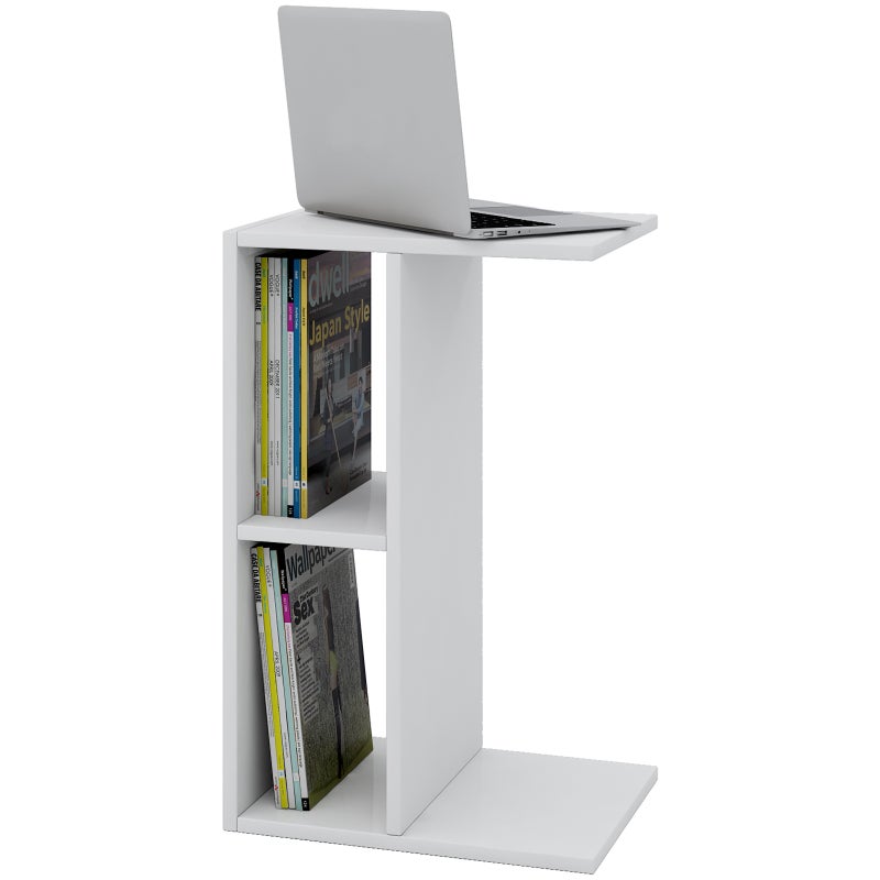 Stół boczny i stolik kawowy Nachto Biały W. 63 x S. 40 x G. 30 cm