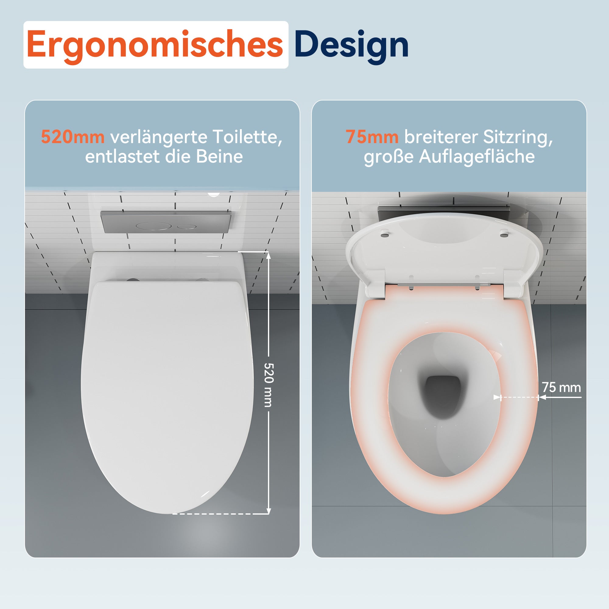 Complet Pack WC Suspendu - 82 cm bâti-support pour WC à réservoir + WC Suspendu + Plaque de déclenchement ronde blanche - 4