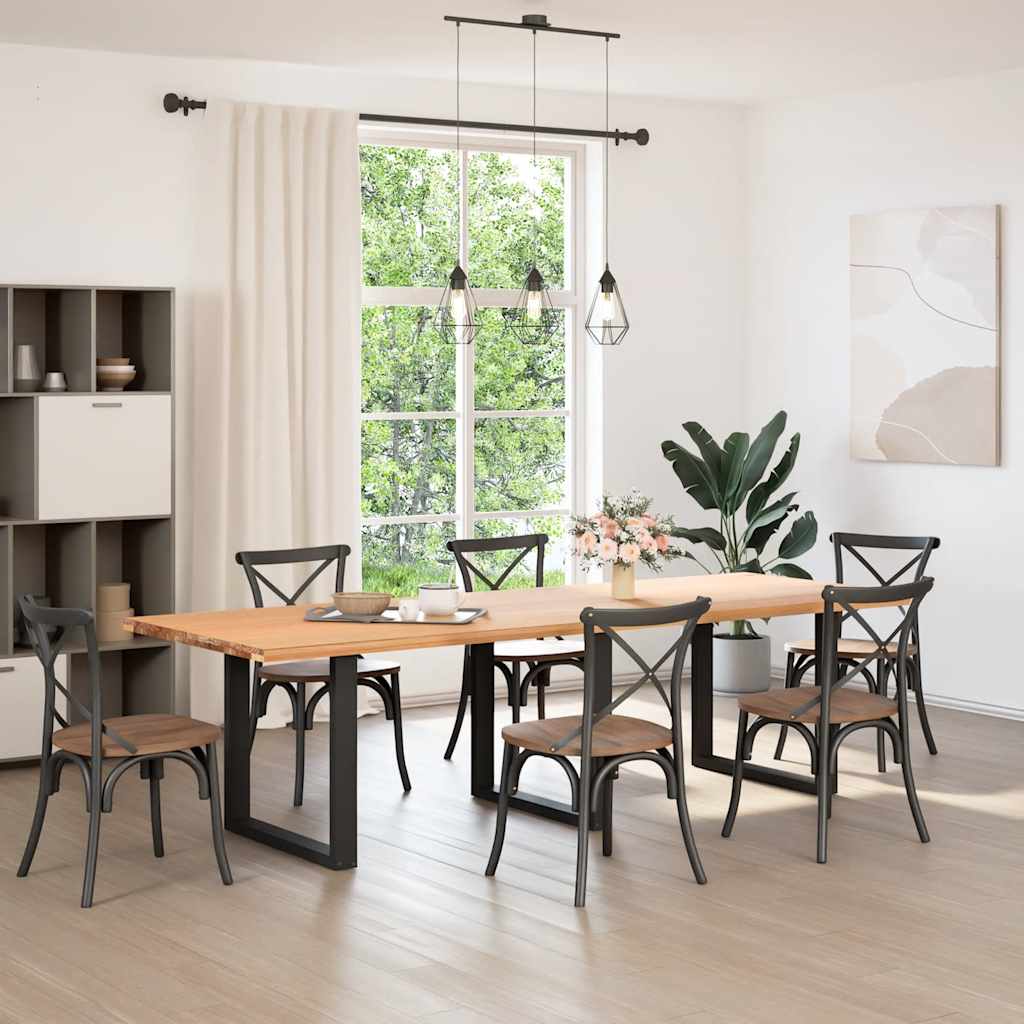 Pés para mesa de jantar em formato de U, 3 peças, preto, 90x(72-73) cm, aço vidaXL - 2