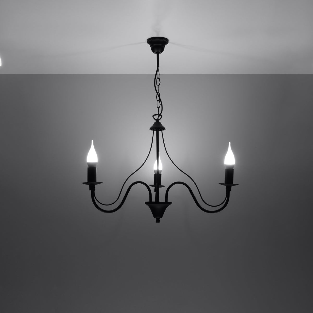 Żyrandol VIVOW 3 czarny LED 3000K - 60x60x80cm Sollux