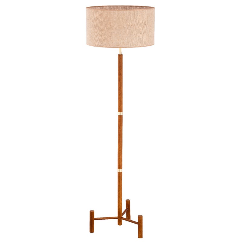 Lampa podłogowa stojąca Supra brązowo-beżowa 1xE27x15W wym: 155 x 45 x 45 cm metal Alfa