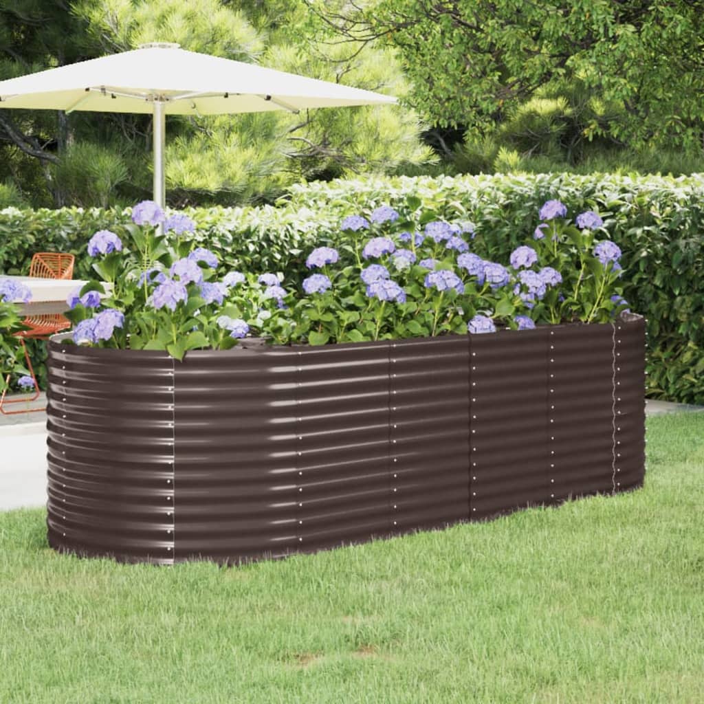 Maison Exclusive - Lit surélevé de jardin Acier galvanisé marron - 9