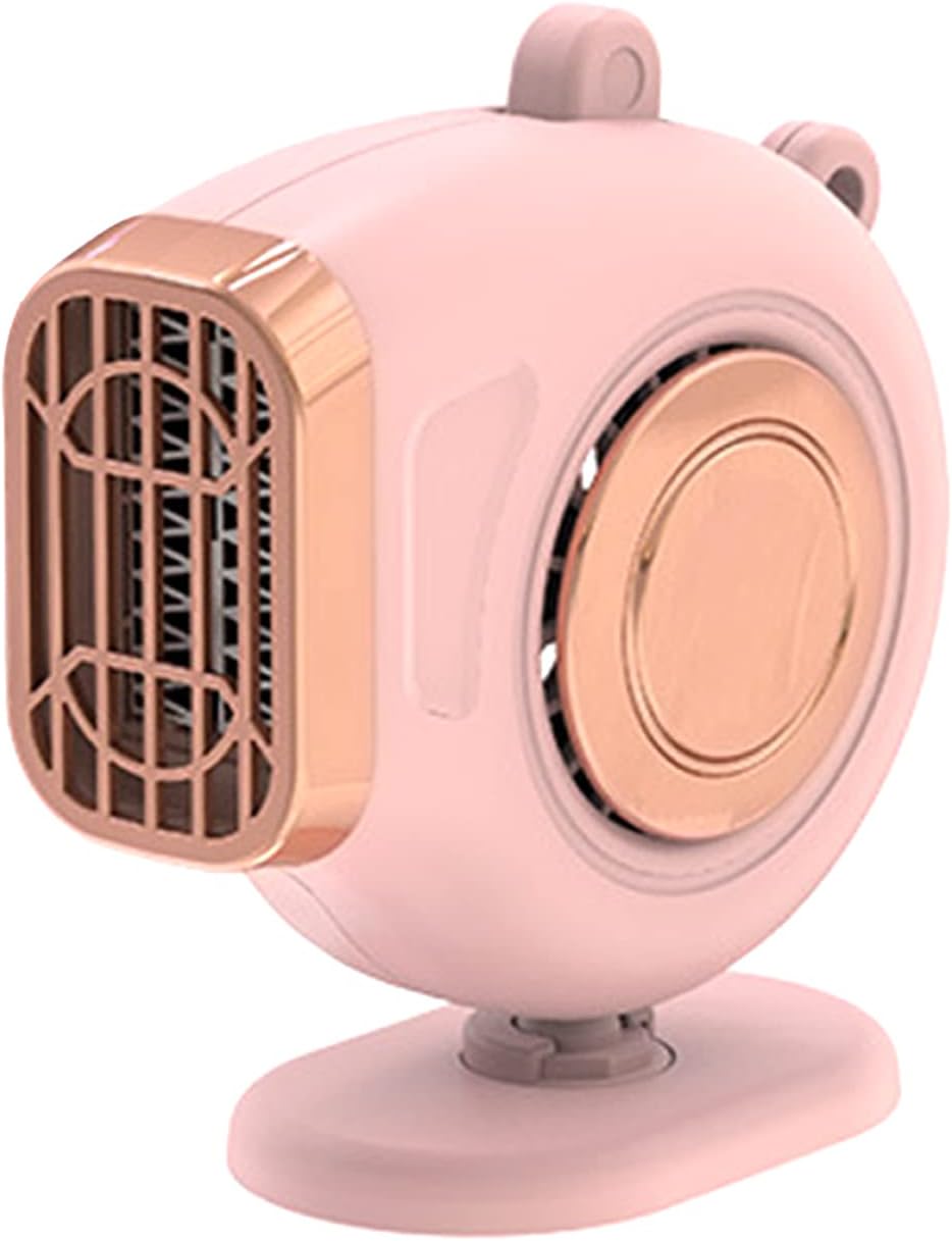Podgrzewacz samochodowy do zapalniczki, wentylator samochodowy, do rozmrażania i ogrzewania, różowy, 150W, 24V