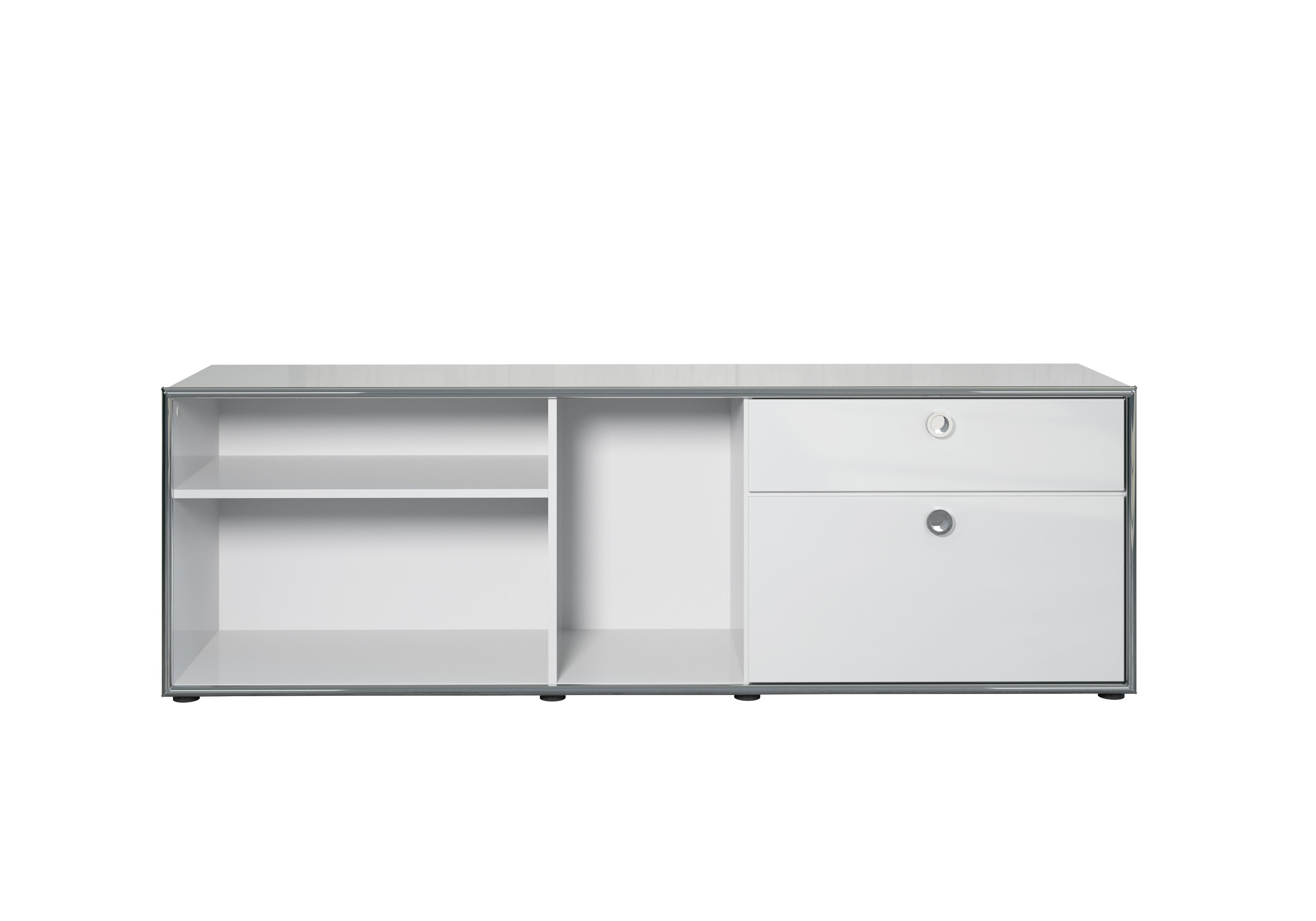 Meuble TV / Bureau Bas - Moderne, Beige, 1 Porte, 2 étagères - 65x40x65 Cm - Occasion