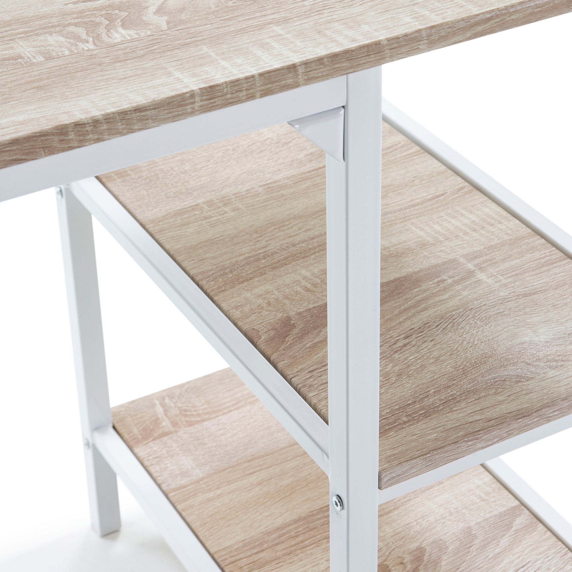 Bureau Colón Noir,Table Pour PC, 2 Rayons, Style Industriel, 110 Cm Longueur Noir 52631203