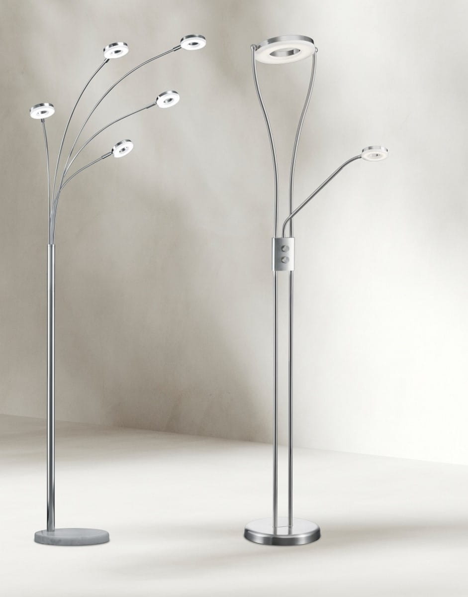 Candeeiro de pé LED arqueado RENNES, 5 luzes, prateado | Leroy Merlin