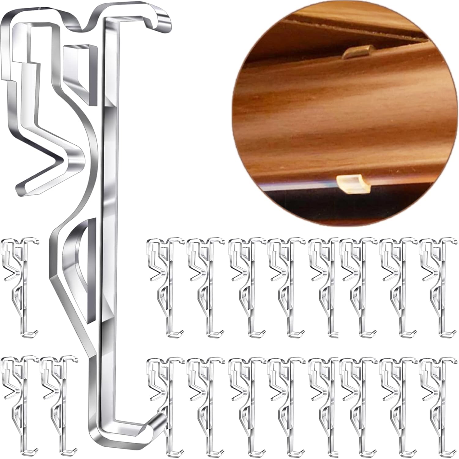 Cabilock 20pezzi Clip per Valance Trasparenti Supporti per Tende e