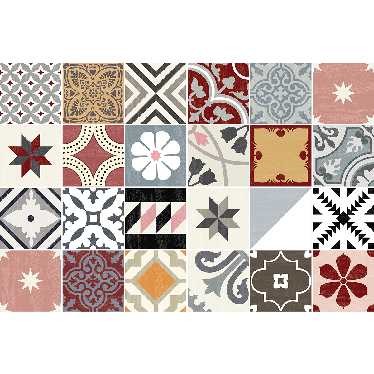 24 adesivi piastrelle di cemento alohilani - Sticker adesivo - adesivi murali - 24stickers15x15cm - 2