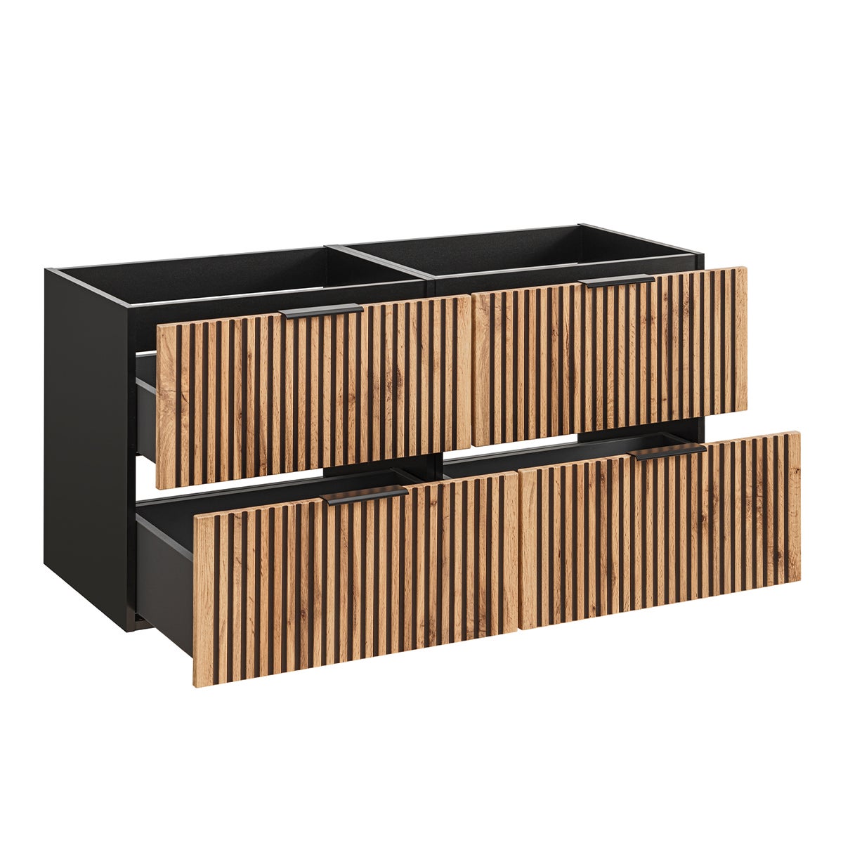 Meuble sous-vasque 120cm Gaia Bois et Noir - 2