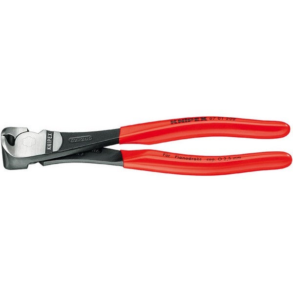 Knipex Tronchese per Meccanica con Tagliente Frontale - Tipo Forte Bonderizzata Nera, Rivestiti in Resina Sintetica 140 Mm 67 01 140