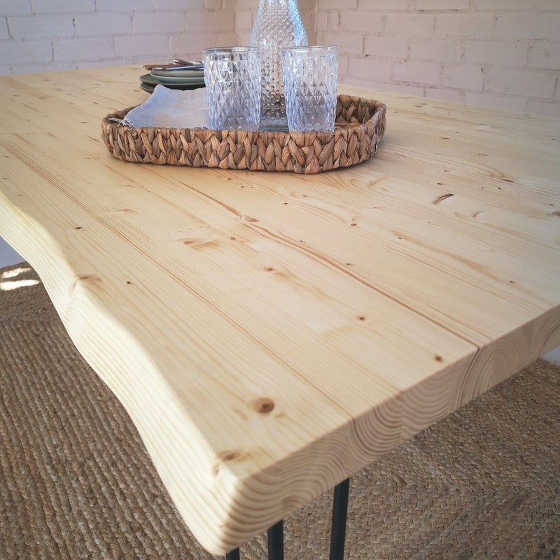 BLENOM Banc en bois massif durable Ica Naturel bord irrégulier 120x31-33x45cm UN - 2