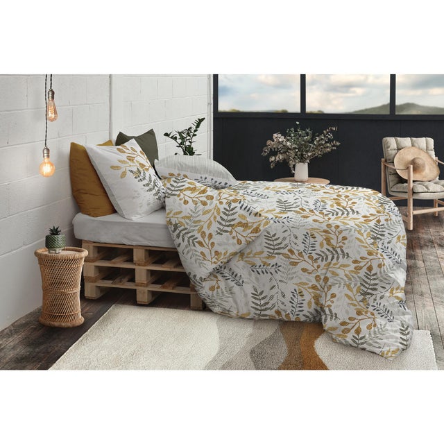Parure de lit coton bio 2 personnes Eloa avec housse de couette et taies d'oreiller imprimé 260 x 240 cm Les Ateliers du Linge