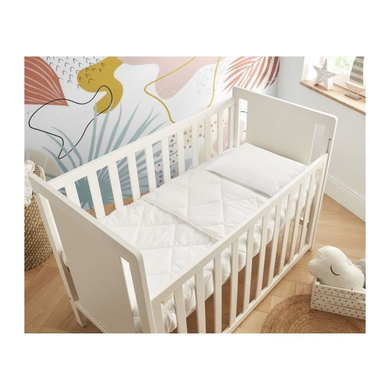 Couette - 100x140cm - MON P'TIT DODO - Chaude - 100% Polyester Fibre creuse siliconée - 1 personne - Blanc - 2