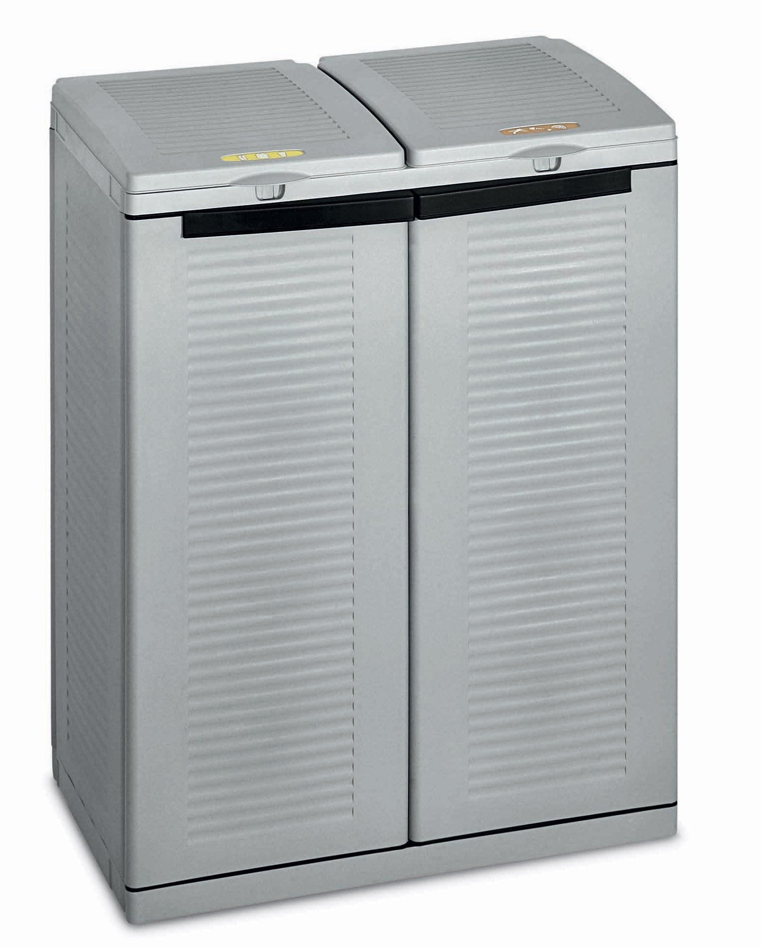 Panca Per Raccolta Differenziata Mongardi 85x34x39 Cm – Grigio/Nero, Pratica E Resistente Per Interno Ed Esterno