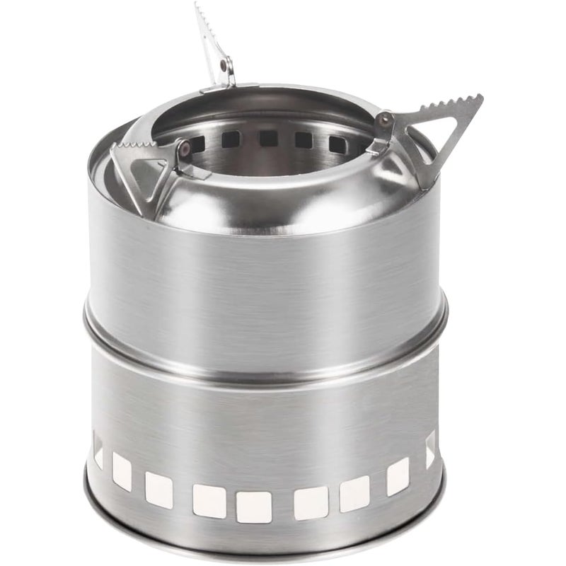 Piec kempingowy opalany drewnem, przenośny piecyk na drewno ze stali nierdzewnej z torbą do przechowywania, składany, lekki piecyk na drewno