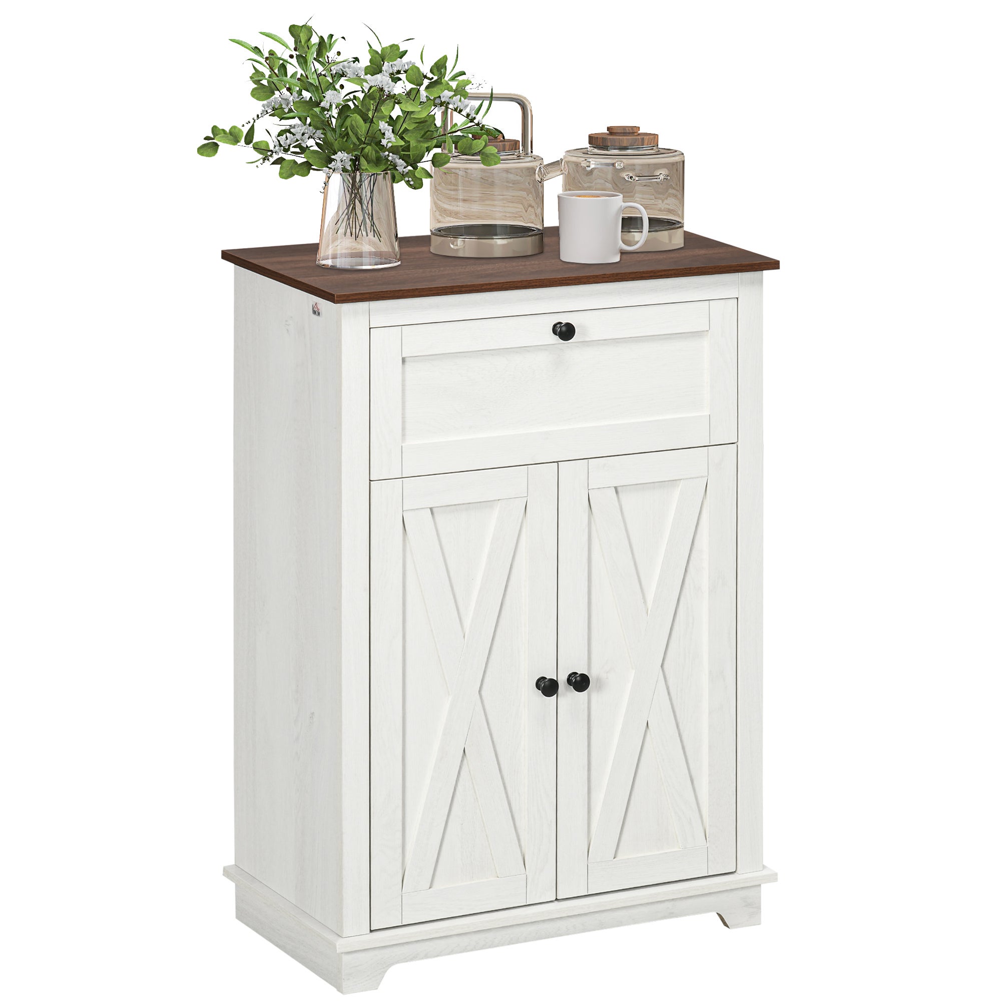 COSTWAY Buffet 3 Portes 2 Tiroirs avec Étagère Réglable, Buffet Salle à Manger 110 x 40 x 78 cm COSTWAY Buffet 3 Portes 2 Tiroirs avec Étagère Réglable, Buffet Salle à Manger 110 x 40 x 78 cm