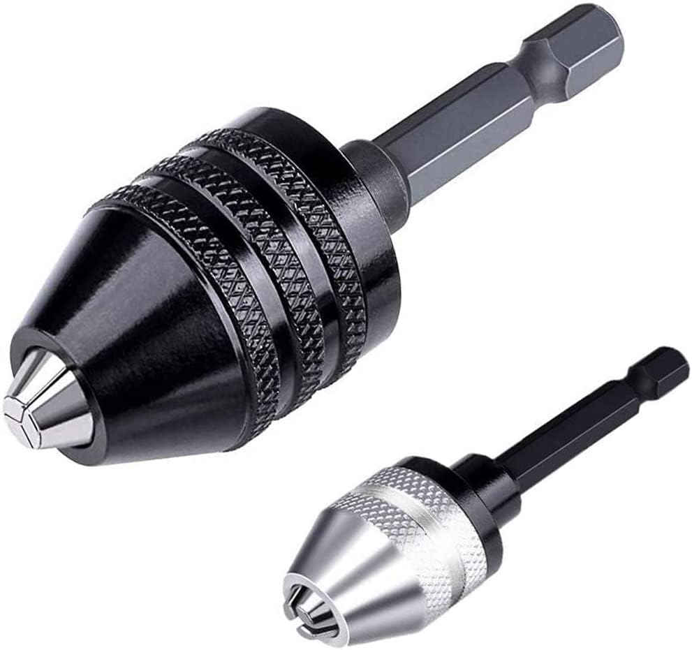 2 sztuki 0.3-6.5 mm 6.35mm (1/4") Bezkluczykowy Uchwyt Wiertarski Sześciokątny Bezkluczykowy Uchwyt Wiertarski Szybkozłączka Adapter Konwerter