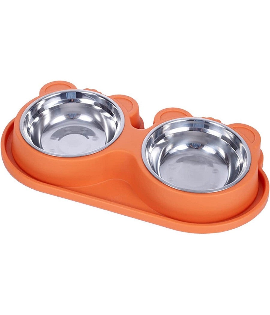 Trade Shop - Ciotola Alimentare Acciaio Anti Perdita Fontana Acqua Dispenser Cibo Cani Gatti - - 6