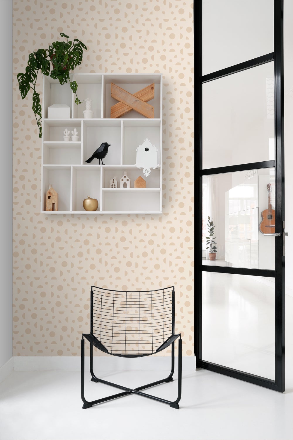 Tapeta motyw graficzny beżowym - 50 x 900 cm - ESTAHOME
