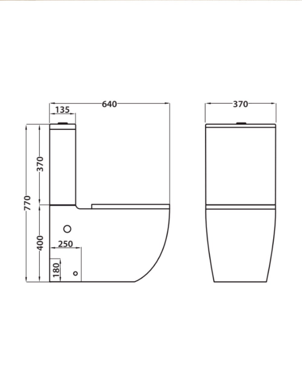 Panza Wc Inodoro Completo Compacto Adosado a Pared | Rimless y Antibacterias | Salida Dual y Asiento Caída Amortiguada - 4