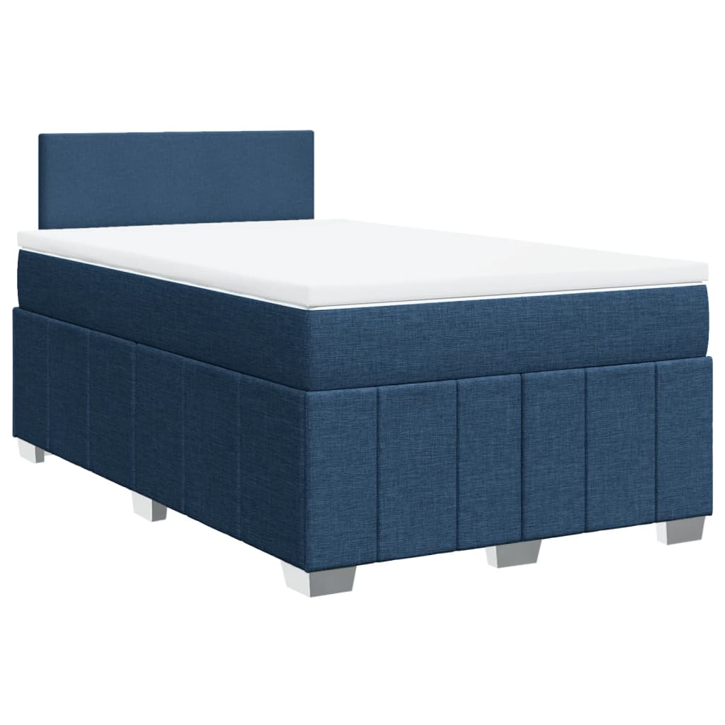 Maison Exclusive - Sommier à lattes de lit avec matelas Bleu 120x200 cm Tissu - 3