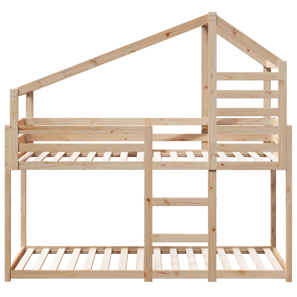 Lit superposé avec toit 75x190 cm bois de pin massif CFW51712 - 4