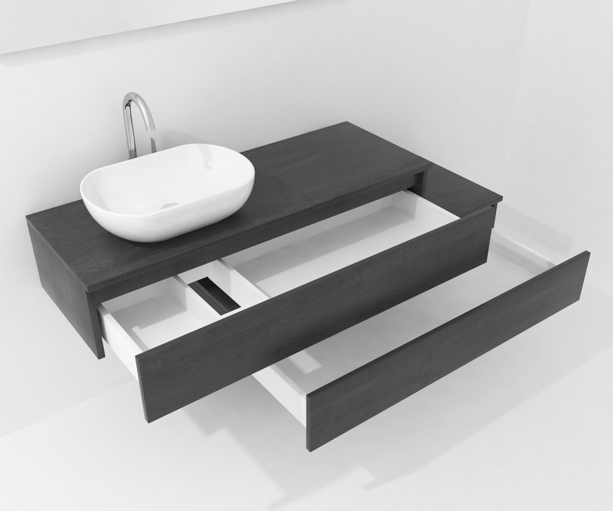 Ensemble de meubles de salle de bain Avantarea SANCY noir de jais 120 cm + vasque + miroir + spot LED - 3