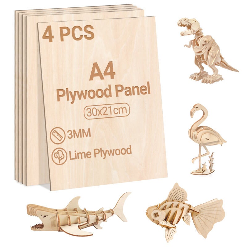 JMIATRY Lot De 15 Panneaux Contreplaqué 2mm 420x300mm - Bois Tilleul Pour Laser Bricolage Modélisme