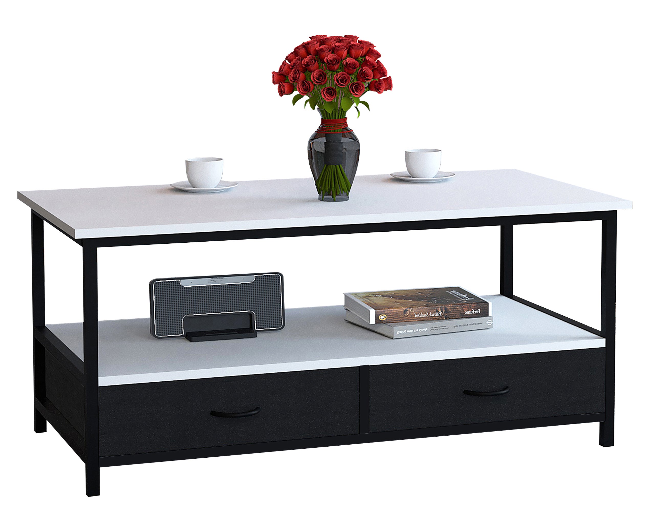 Stół boczny i stolik kawowy Flonila Biały W. 45 x S. 100 x G. 50 cm