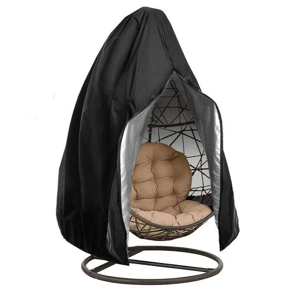 Pokrowiec na leżak ogrodowy z zamkiem błyskawicznym, pokrowiec na fotel bujany, wodoodporny i wiatroszczelny, czarny, 115 x 190 cm