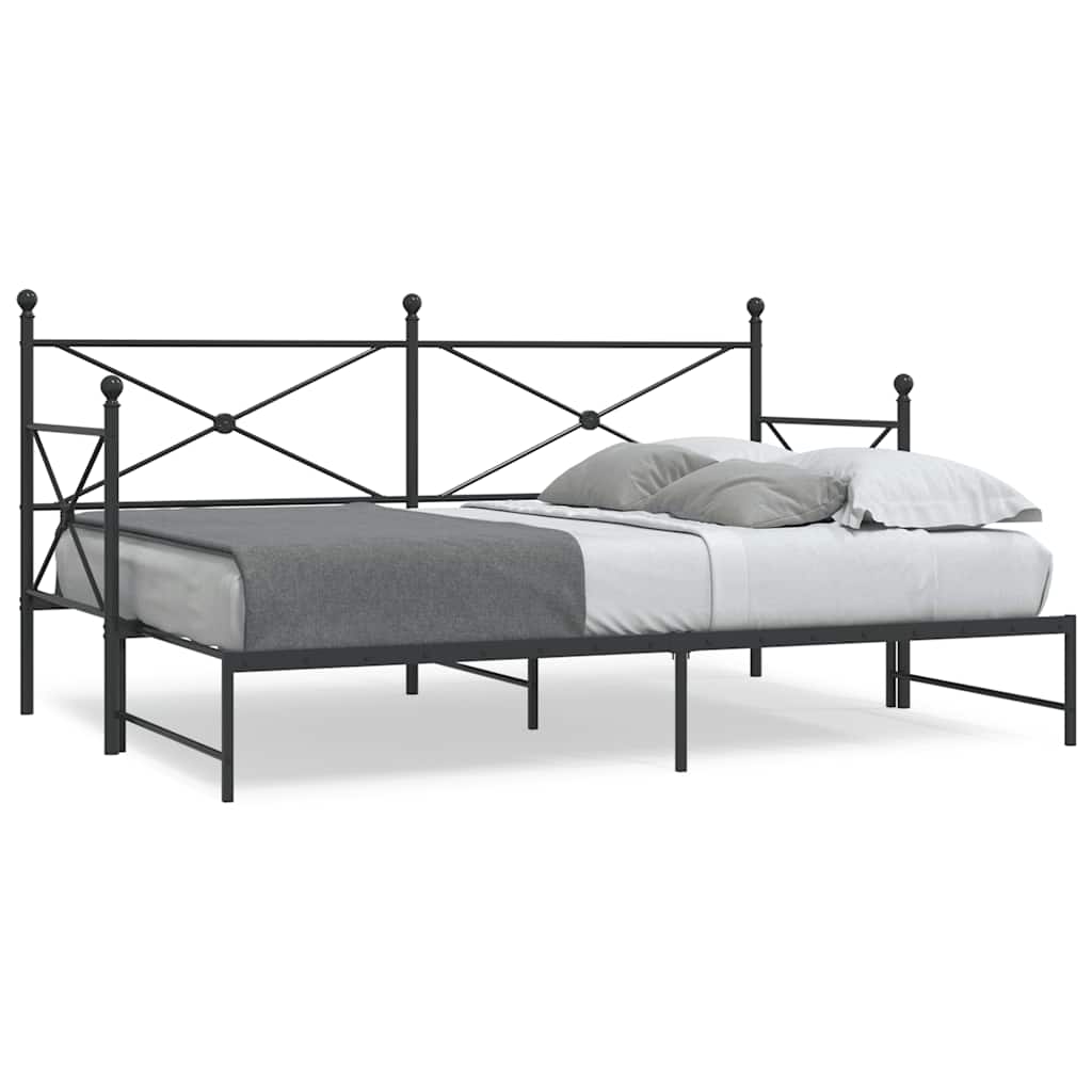 Maison exclusive - diván con nido sin colchón negro 75x190 cm acero